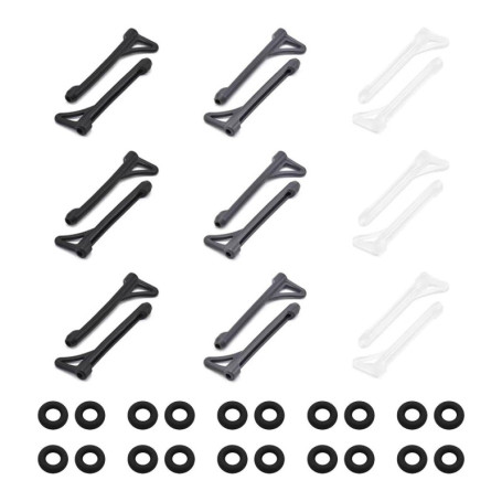 9 Paires De Couvre-Jambes De Lunettes Et 10 Paires De Housses Rondes Antidérapantes, Housses Antidérapantes Pour Lunettes, Suppo