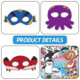 KSBBHDS 20 Morceaux De Cordes De Masque Animal Marin Et 50 Autocollants, Jouets pour Enfants, Accessoires De Jeu De Rôle, Fourni