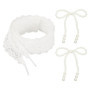 EHDWXVZM 1 Paire De Lacets De Dentelle Blanche Et 2 Morceaux De Décorations De Chaussures D'Arc, Lacets Mignons Et Simples, Acce