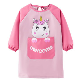 LCIEFKAE 1 Morceau d'enfants dans Un Sweat À Capuche À Bras Longs Rose, Un Motif De Poney avec des Sacs, Un Tablier Étanche Et S