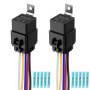Gebildet Lot de 2 Relais Etanches Interrupteur 40/30A, Faisceau de Câbles 12 AWG avec Diode Intégrée, 12V CC, 5 Broches SPDT, Re