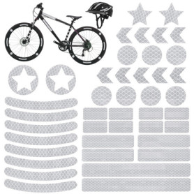 Peevisap 42 PIÈCES Autocollant Velo,Stickers Velo,Autocollant reflechissant,Bande reflechissante,Convient pour Les vélos, Les Ca