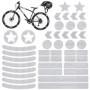 Peevisap 42 PIÈCES Autocollant Velo,Stickers Velo,Autocollant reflechissant,Bande reflechissante,Convient pour Les vélos, Les Ca
