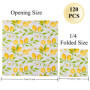 CEILIWEN Lot de 120 serviettes en papier jetables à thème tropical, serviettes de fête au citron, agrumes jaunes, serviettes col