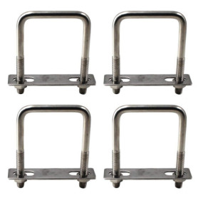 Lot de 4 boulons en U carrés M6 x 25 x 50 mm en acier inoxydable 304
