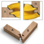 45 Degrés Lock Mitre Router Bit 8mm, APLUS Fraise à Bois, Fraise à Rainurer, Tenon Joint Cutter Pour Outil de Coupe du Bois Pour