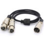 CentBest Câble XLR Y diviseur adaptateur mâle XLR vers double XLR femelle Y, cordon d'extension pour audio micro 50 cm (1 mâle v