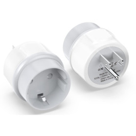 2X Adaptateur Prise USA Americaine Canada, Adaptateur De Voyage Europe Francaise FR 2 Broches vers US 3 Broches, Adaptateur Pris