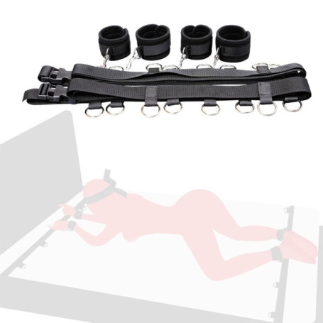 1 combinaison d'exercice de yoga ajustable en nylon noir pour les mains et les pieds