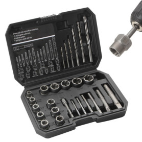 Kit d'extracteur d'écrous 26 pièces : ensemble d'extracteurs de vis, extracteur de vis, jeu de clés à douille à profil spiralé, 