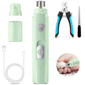 Czemo Professionnel Lime a Ongle Electrique Chien, Rechargeable Lime à Ongles pour Chien à Portable Silencieux, 2 Vitesses, Soin