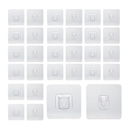 WYAN 20 Pair Crochets Muraux Adhésifs Double Face,Crochet Adhésif Robuste Sans Couture,Sans Perçage,Adapté au Salon Chambre Cuis