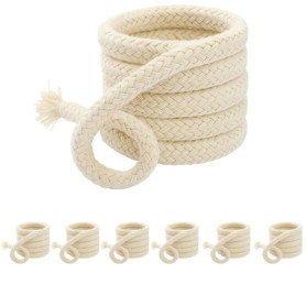 Lot de 6 mèches rondes et épaisses pour lampes à huile - Mèche en coton de 6 mm de long - Pour lampe à huile, lampes à alcool, b