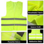 Gowkeey Lot de 5 gilets de sécurité pour voiture - Jaune fluo - Réfléchissant - Haute visibilité - Pour automobilistes, conducte