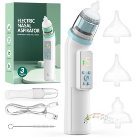 YSWOVUO Aspirateur Nasal Bebe Électrique avec 5 Niveaux D'Aspiration, Electrique Mouche Bebe avec Écran, Rechargeable avec 3 Emb