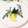 MINGHAM Lot de 4 kits de broderie motif chat avec motifs et instructions pour débutants kits de point de croix pour adultes, fil