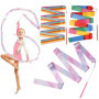 Suitedget 3 Pièces Bâtons De Ruban Grs Enfant De Danse Gymnastique Enfant Couleurs Rêveuses Adaptées à La Gymnastique De Danse A