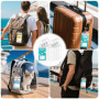 Szaboviktoria 6 Pièces PVC Imperméable Transparent Etiquette Bagage, Etiquette Valise Voyage Avion, Porte Etiquette Valise, Étiq
