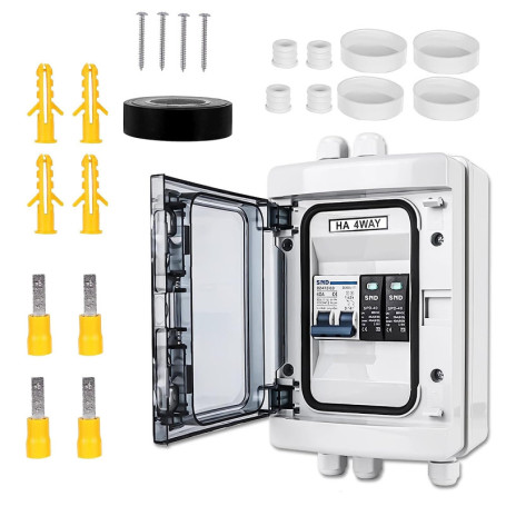 SPORWAY Protection contre les surtensions PV DC Disjoncteur Protection contre la foudre Disjoncteur 500 V DC 2 broches 40 A 20-4