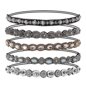 Serre tete Femme Bohême Elastiques Bandeaux avec Cristal Strass Bijoux Mariage Bandes De Cheveux Accessoires pour Filles Décorat