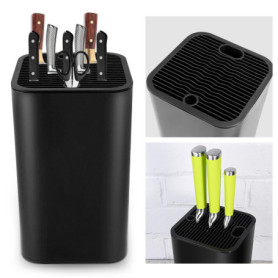 Bloc Couteaux Cuisine, Porte Couteaux, Range Couteaux de Cuisine Universel, Fentes Supplémentaires pour Ciseaux et Tige d'affûta