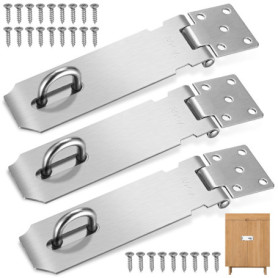 xianzhanEU 3 PCS Moraillon Porte Cadenas,Acier Inoxydable Fermoir Porte Loquet,pour Porte Barrière Meubles Armoire Tiroir Placar