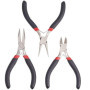 3 Pièces Bijoux Pinces Ensembles, Kit de Pince pour Bijoux, Pince à Bec Rond, Acier au Carbone Outils Pinces, pour Creation de B