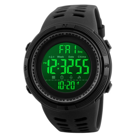 RSVOM Montre numérique de Sport pour Homme - 50M imperméables, Militaire Montres Bracelet pour Homme à Grand Visage Noir avec Al