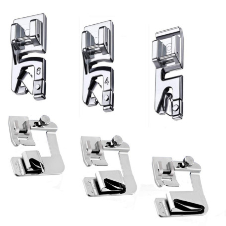 Lot de 6 Pieds à ourler pour Machine à Coudre Brother, Singer, Janome - Tige Basse - Utilisation de Machine à Coudre - Pied pres