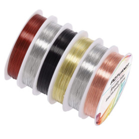 POTUANOT 6 Rouleaux Fil de Cuivre 6m x 0,8mm,Fil pour Bijoux Perles,pour la Fabrication de Bijoux et Modélisation et Sculpture(3