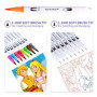 CRESZZLE Set de Feutres Double Pointe : Feutres coloriage adulte 24 couleurs, Feutres pinceaux, Convient pour les livres de colo