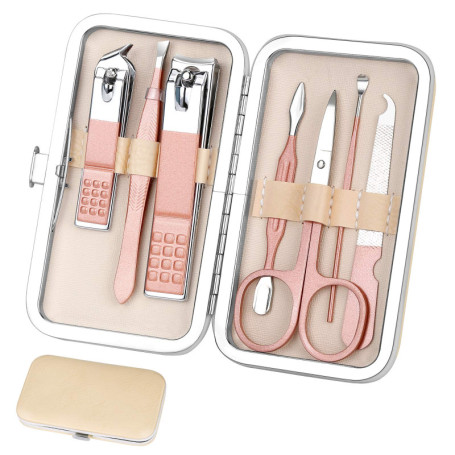 Set de manicure Femmes Coupe ongles Ensemble Kit d'ongles voyage Kits de pédicure de manicure Kit professionnel Cadeau de soins 