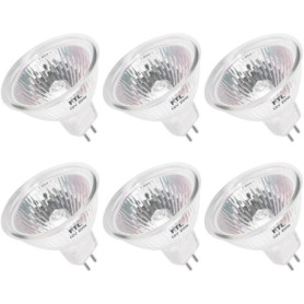 Ampoules Halogènes MR16 GU5.3 12V 35W Pack de 6, Haute Luminosité, Longue Durée, Économie d’Énergie, Lampe Halogène à Haute Temp