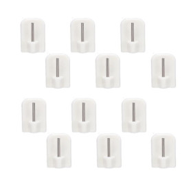 Lmyzcbzl Crochets Autocollants, 12 Pcs Crochets Auto-Adhésifs en Plastique, Accroche Rideau, Crochet Rideau Sans Percage, pour B