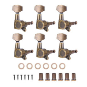 6pcs Tuning Pegs Verrouillage Tuners têtes de Machines avec vis Accessoire pour Guitare électrique Acoustique(6R)