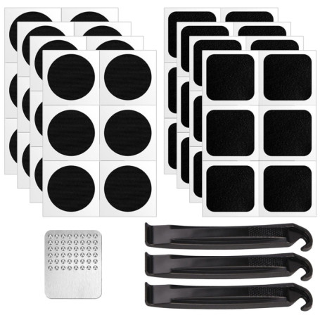 Keratobleem Kit Rustine Vélo Autocollante[52 in 1],Kit de Réparation de Crevaison pour Vélos de Route,Kit de Réparation de Pneus