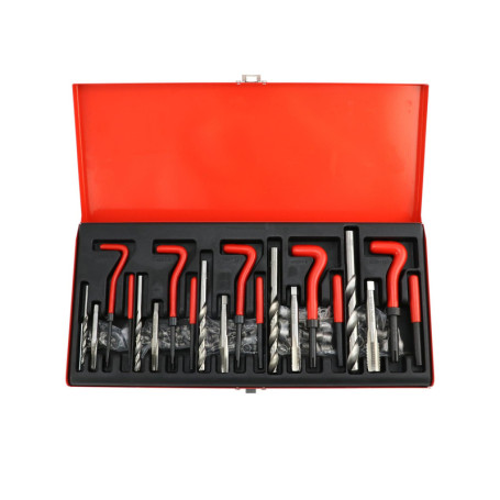 QWORK® 131 Pièces Kit de Réparation de Filetage, Outil de Réparation de Filetage avec Inserts Filetés Metal M5/M6/M8/M10/M12