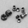 QWORK® Lot de 6 mandrins à pince de routeur en acier au carbone, mandrins à serrage de haute précision pour machines à bois et à