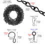 QWORK® Chaînes de paniers suspendus, chaînes suspension de 5 m, chaînes noires réglables, pour nichoirs, jardinières et ornement