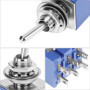 QWORK® MTS-203 Interrupteur à bascule DPDT 3 positions, 6 broches AC 125 V 6 A ON-OFF-ON, 10 pièces