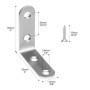 QWORK® lot de 20 supports en l en acier inoxydable pour bois, 50 x 50 mm équerreavec vis, pour la fixation de meubles