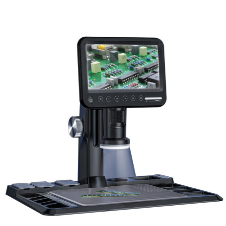 SHGUMITE Microscope numérique 17,8 cm 1600X, résolution Photo 3024P, lumières de Remplissage 28 LED compatibles avec Windows/Mac