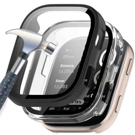 Acadey 2 pièces Coque Protection Écran en Verre Trempé + PC Bumper Compatible avec Amazfit Bip 6 Anti-Rayure Protecteur Étui pou