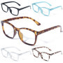 CCVOO Lot de 5 verres de lecture de blocage de lumière bleue, filtre UV ray/éblouissant mode non prescrit faux lunettes de jeu p