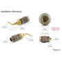 Nakamichi FanLock fiche banane à broche de 2mm plaquée or 24K 10 AWG - 18 AWG Calibre 4 mm pour haut-parleurs Amplificateur Hi-F