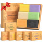 Coffret Cadeau de Savons Naturels, Savon bio Pour le Visage et le Bain, Arbre à Thé, Lavande, Amande, Avoine, Charbon de Bambou,