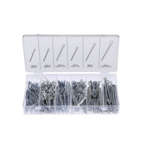 Neiko 50454A Assortiment de pièces | Clip de fixation fendu en acier | Épingle à cheveux droite, argent, 555 pièces