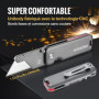 WORKPRO Cutter Utilitaire en Titane, Corps Monobloc CNC, Cutter Professionnel Pliable Léger avec Manche en Aluminium et 10 Lames