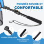 FLISSA Épuisette de Pêche Télescopique Pliable – Manche Réglable en Aluminium, Filet Revêtu de PVC Durable – Epuisette Peche Car