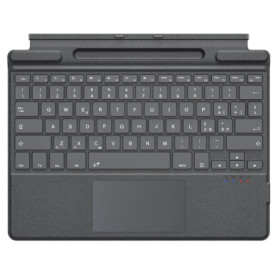 TiMOVO Clavier Italien Compatible avec Microsoft Surface Pro 11/10/9/8/X, Clavier QWERTY avec Trackpad et Porte Stylo, Gris